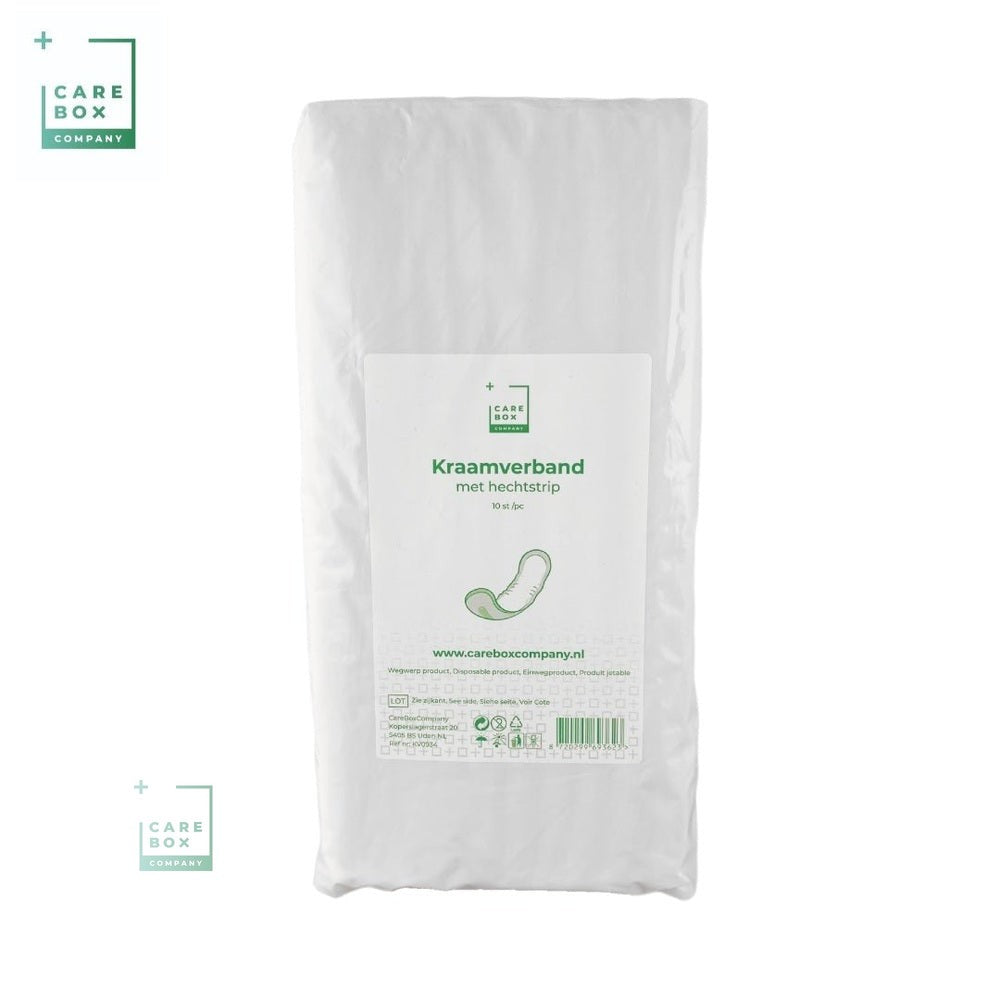 Careboxcompany kraamverband 34x9 cm met hechtstrip in verpakking van 10 stuks