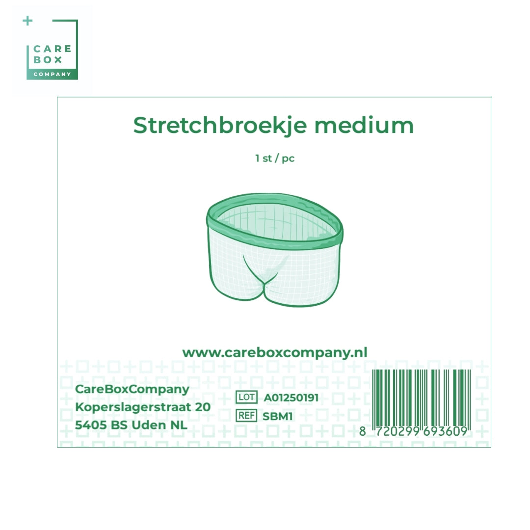 Stretchbroekje - M - 1 stuks - voor fixatie kraamverband en inleggers - Careboxcompany