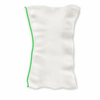 Wit CareBoxCompany stretchbroekje maat M met groene zijnaad, geschikt om kraamverband op zijn plaats te houden.