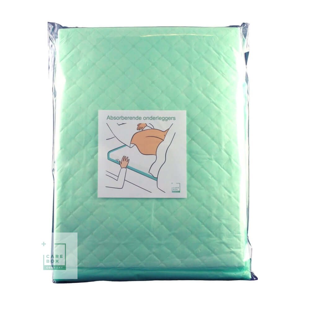 Verpakte set van 4 witte absorberende onderleggers 60x60 cm voor matrasbescherming