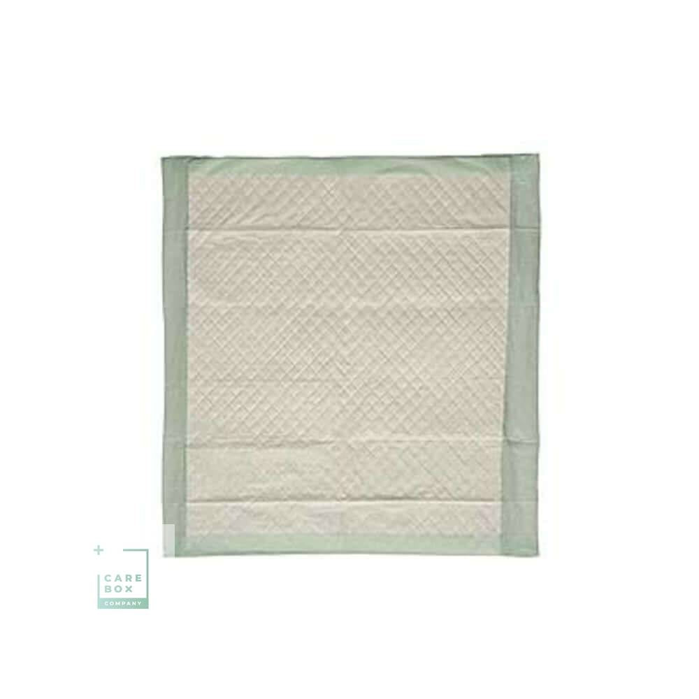 Witte absorberende onderlegger 60x60 cm met geborduurd ruitpatroon en zacht fluff-pulp materiaal